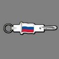 4mm Clip & Key Ring W/ Full Color Flag of Russia Key Tag